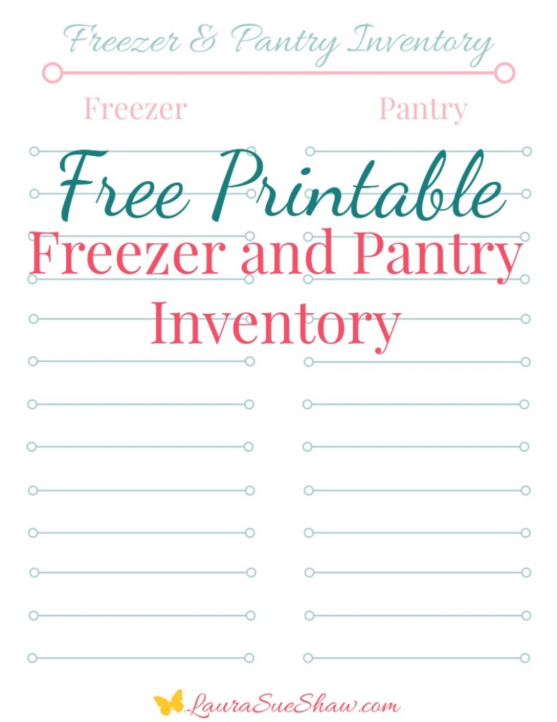 Free Printable Freezer and Pantry Inventory