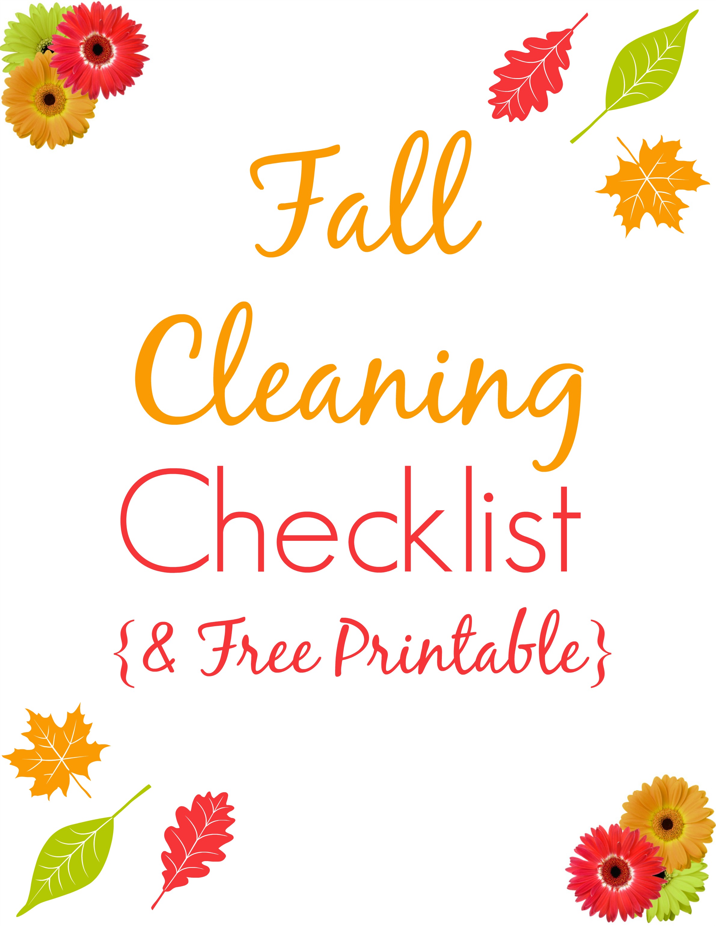Fall Cleaning Checklist and Printable