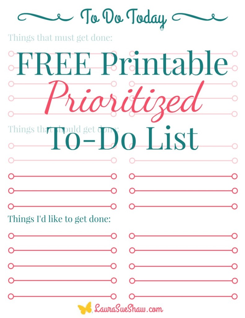 Free Printable Prioritized To Do List