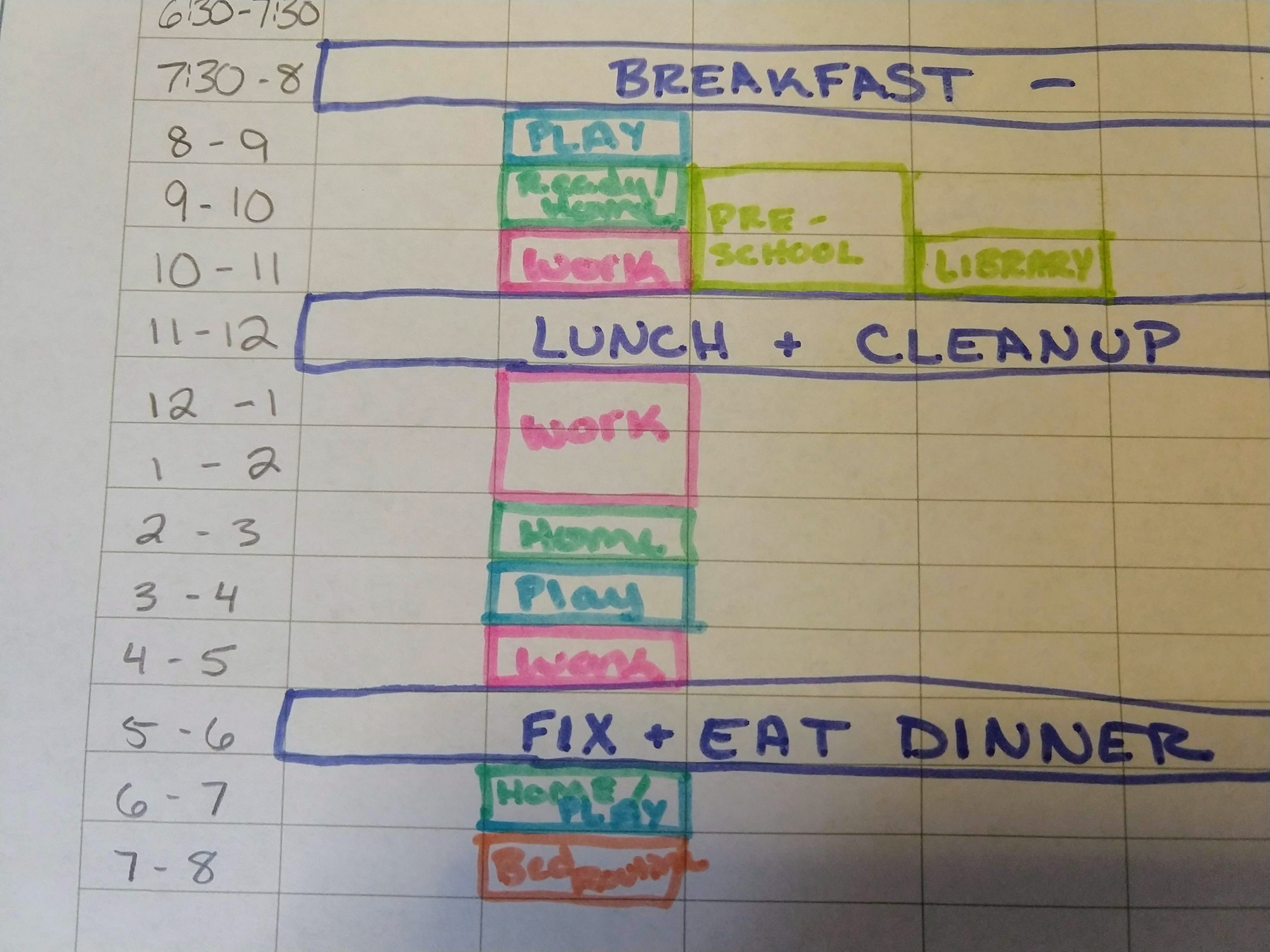 Weekly Schedule Step 3 - Routine